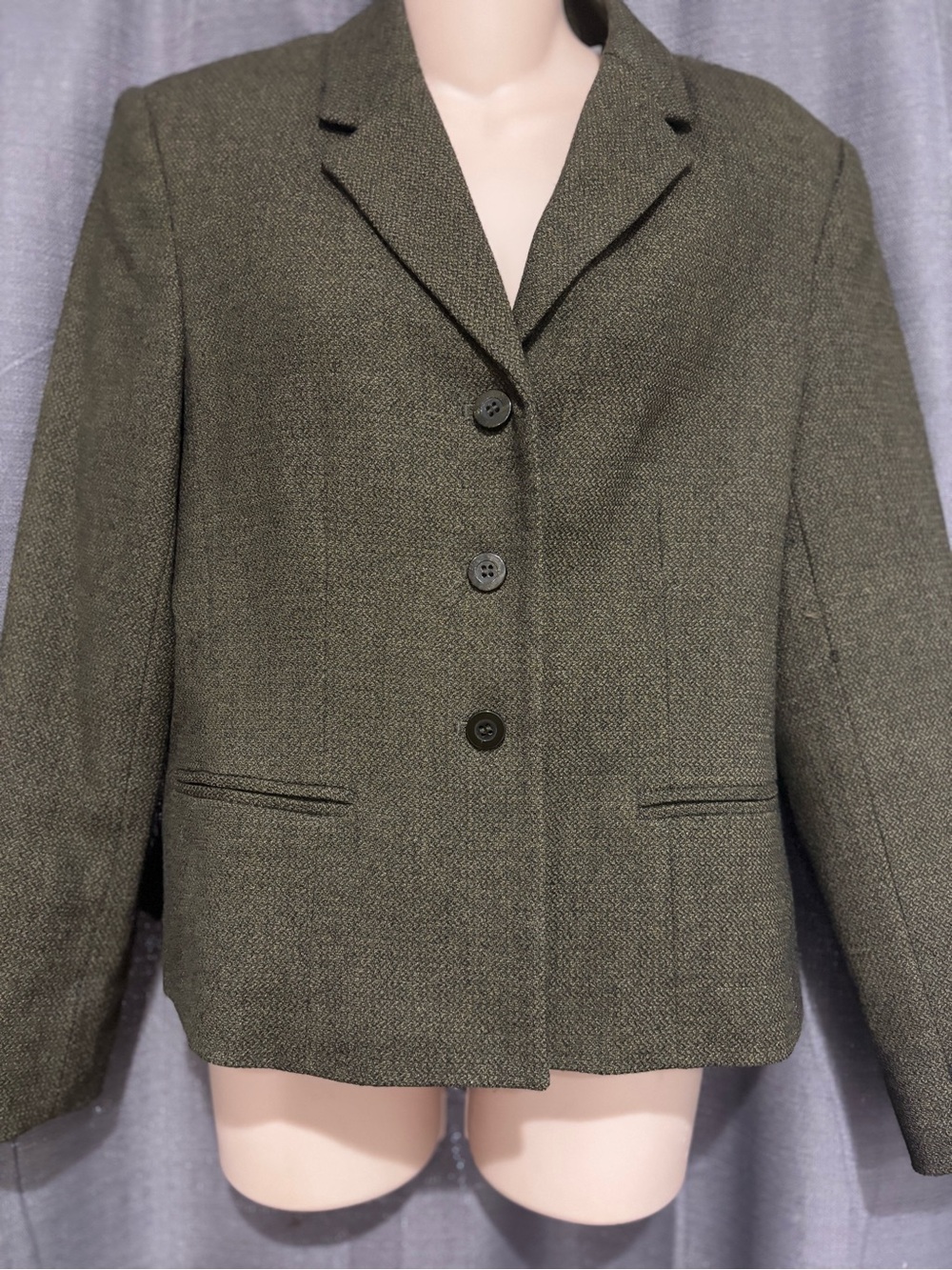 Amanda Smith Olive Green Tweed Blazer Jacket